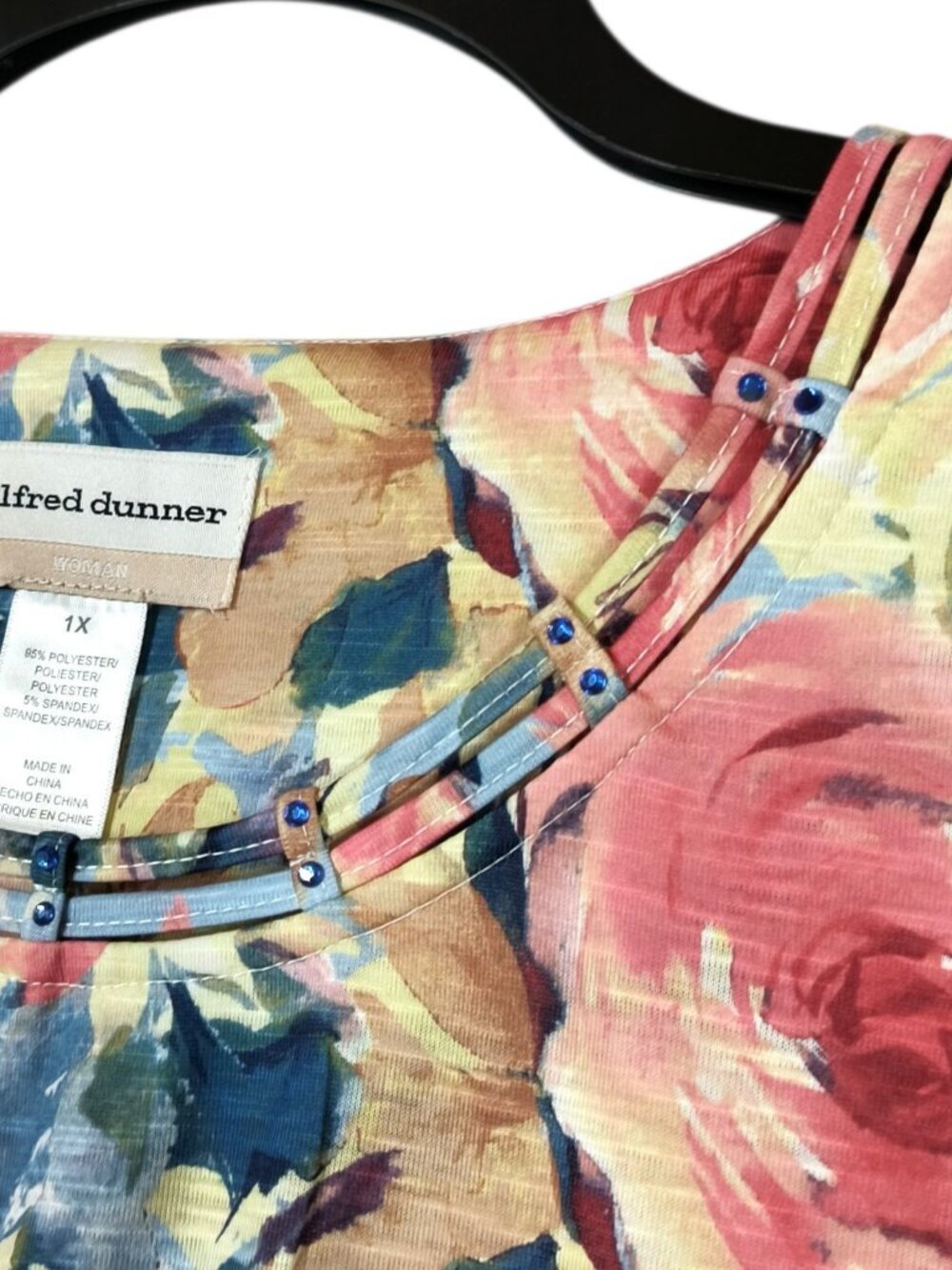Alfred Dunner 3/4 Sleeve Floral Top Size 1X New NWT - Picture 6 of 6